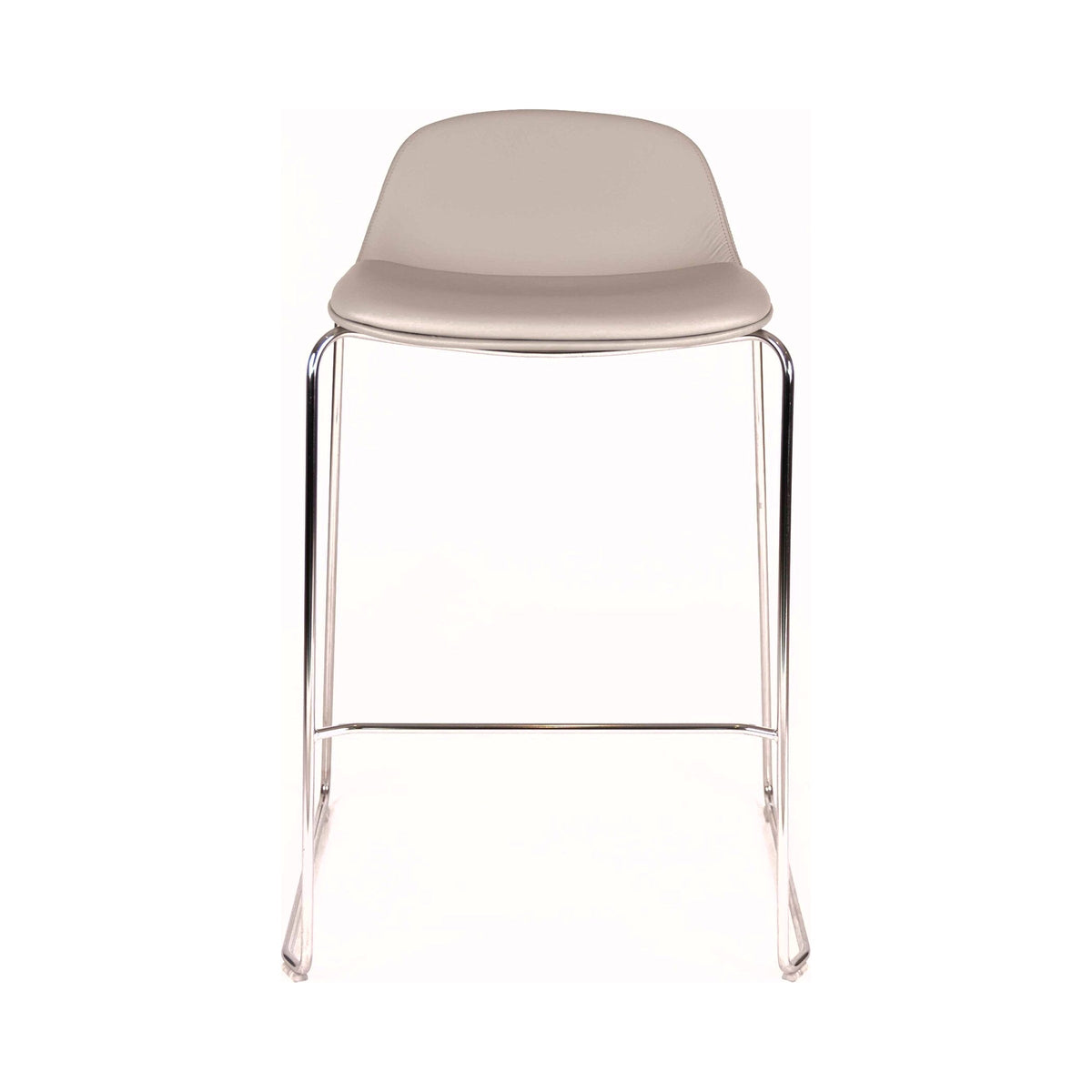 Pure Loop kitchen stool in leather on a polished frame