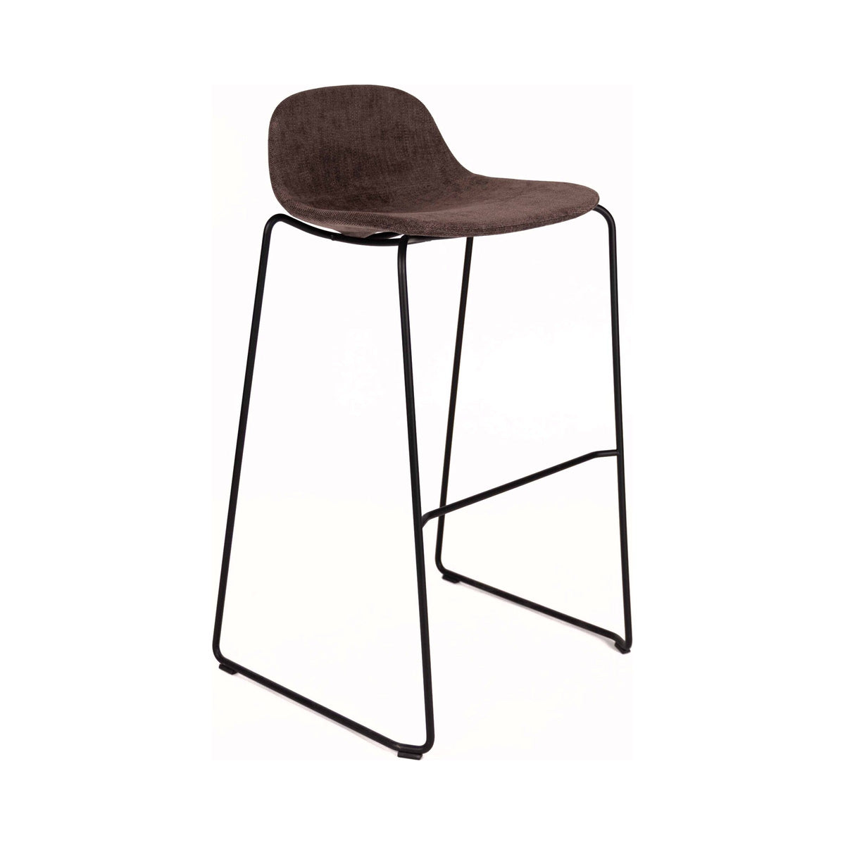 Pure Loop bar stool in bark fabric, side view