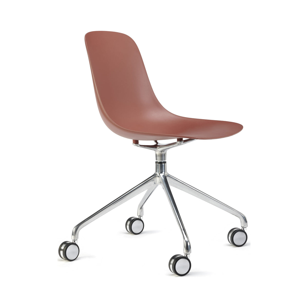 Pure Loop Swivel Castor Chair in Marsala