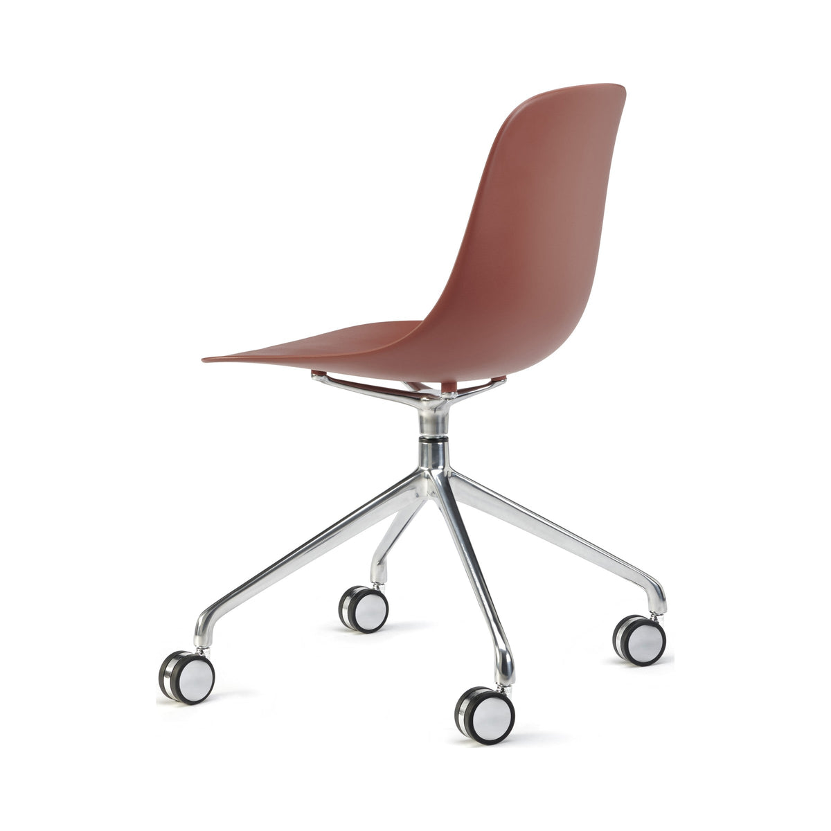 Pure Loop Swivel Castor Chair in Marsala, side view