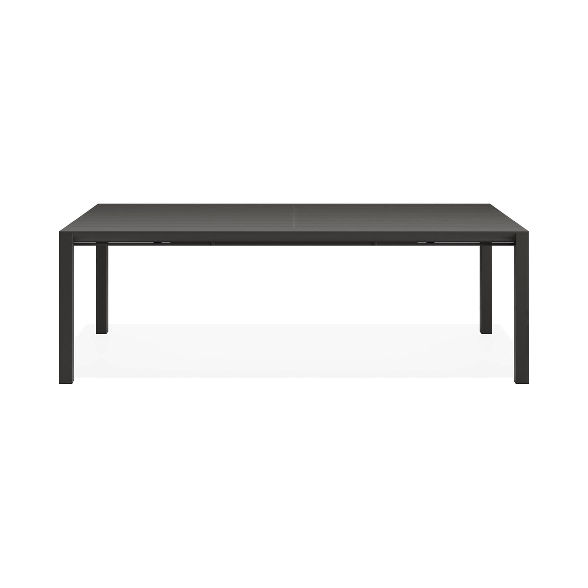 Reflect outdoor table in charcoal, closed, side view
