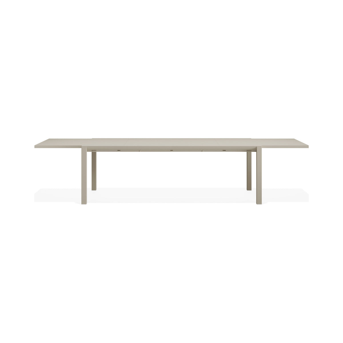 Reflect outdoor table in latte, extended, side view