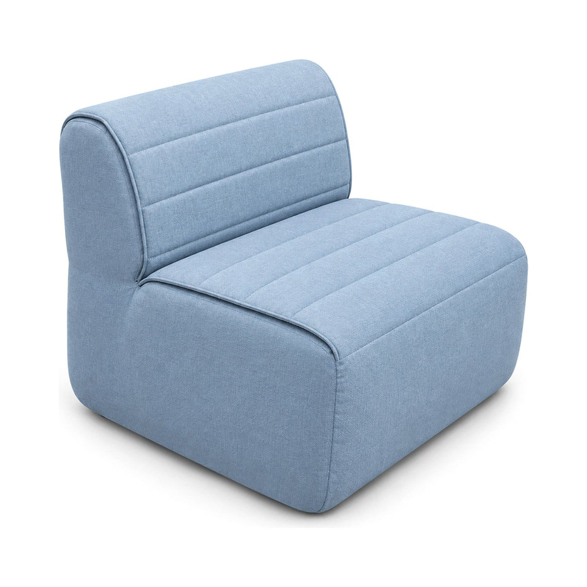 Remix Sofa 1 Seater in light blue, three-quarter view