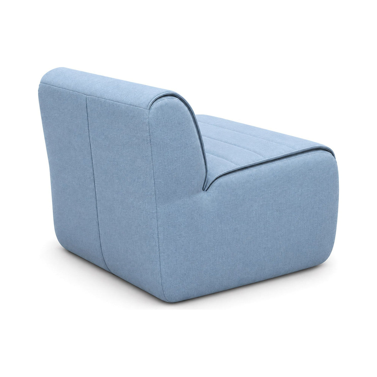 Remix Sofa 1 Seater in light blue, rear three-quarter view