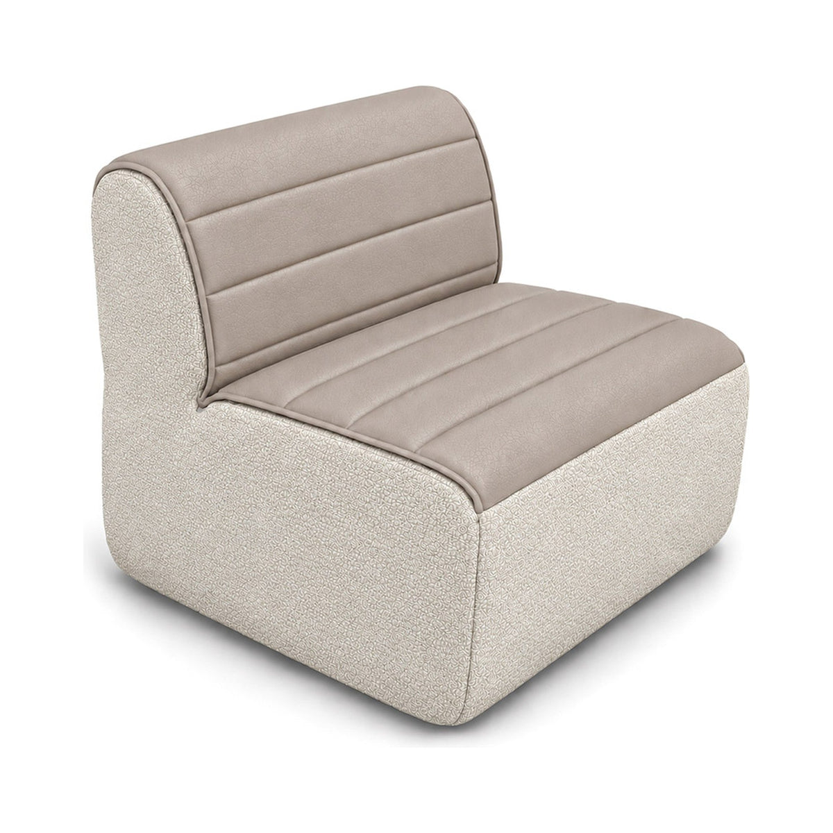 Remix Sofa 1 Seater in two tone stone and cream boucle
