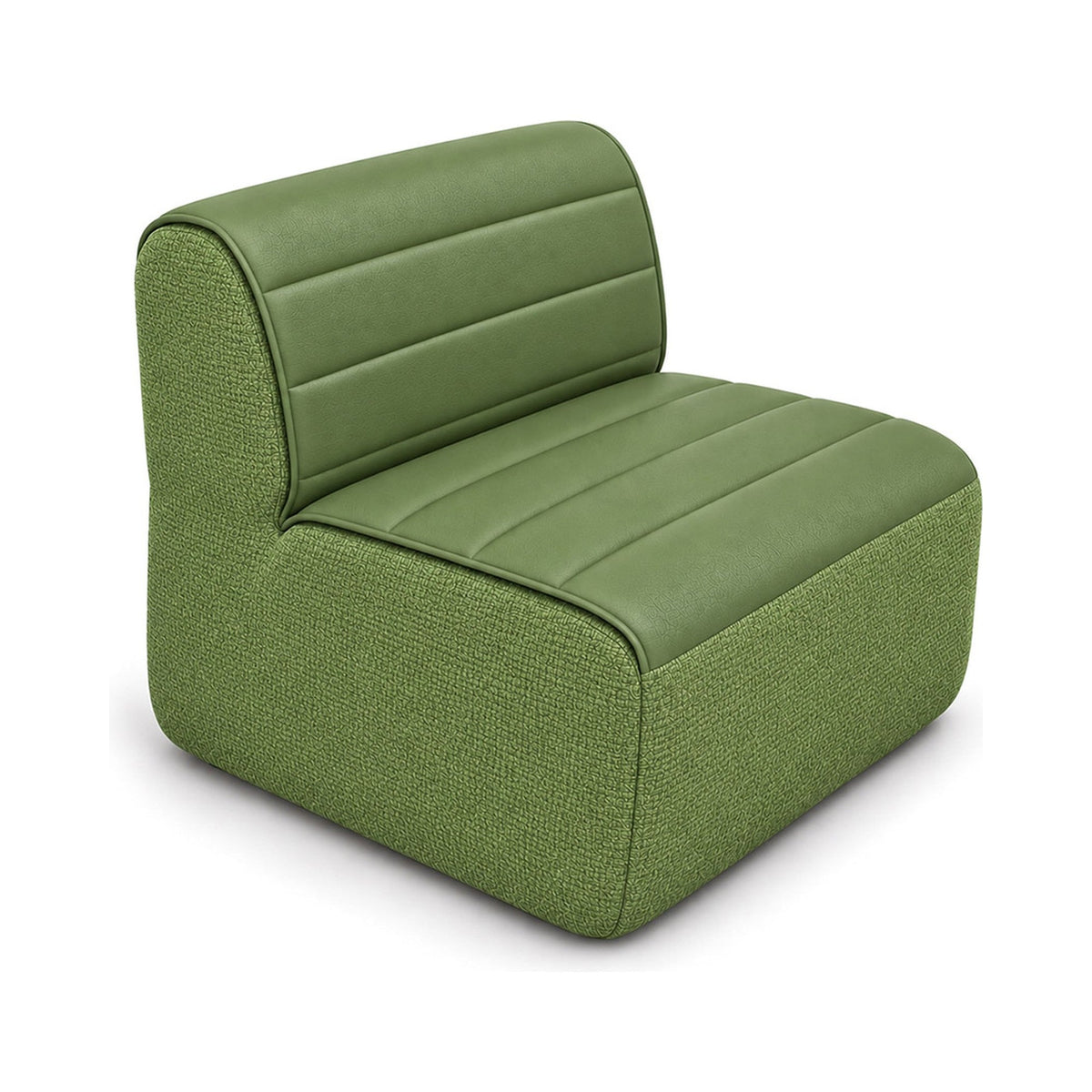 Remix Sofa 1 Seater in two tone olive green