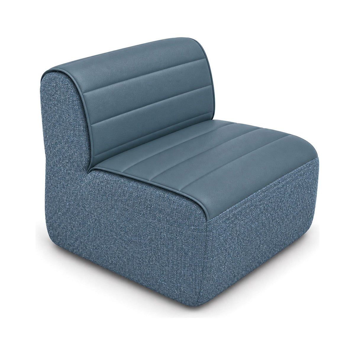 Remix Sofa 1 Seater in two tone teal and denim blue