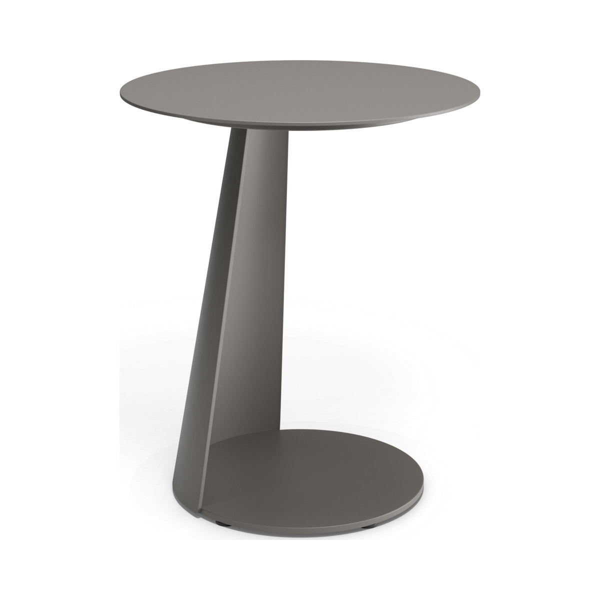 Roam outdoor side table in charcoal, front view