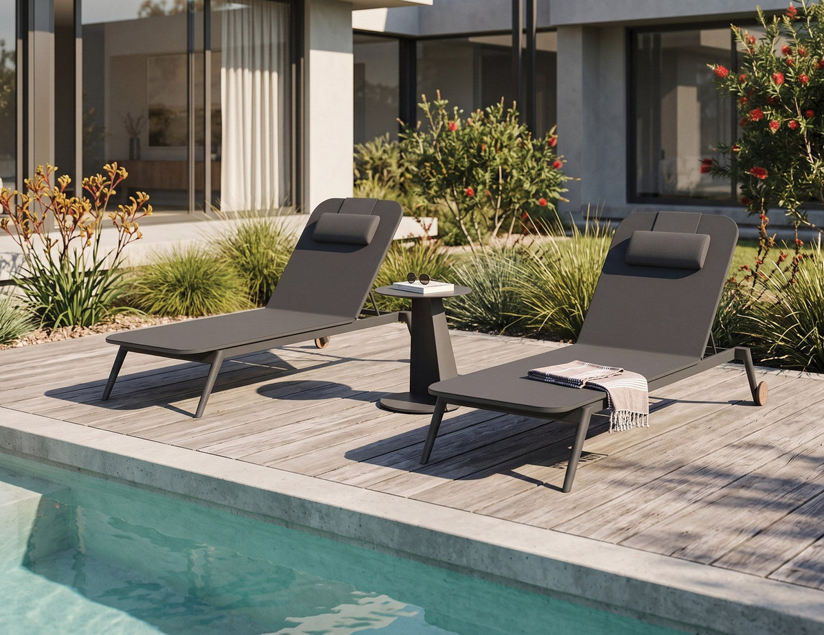 Roam Outdoor Side Table in a styled interior