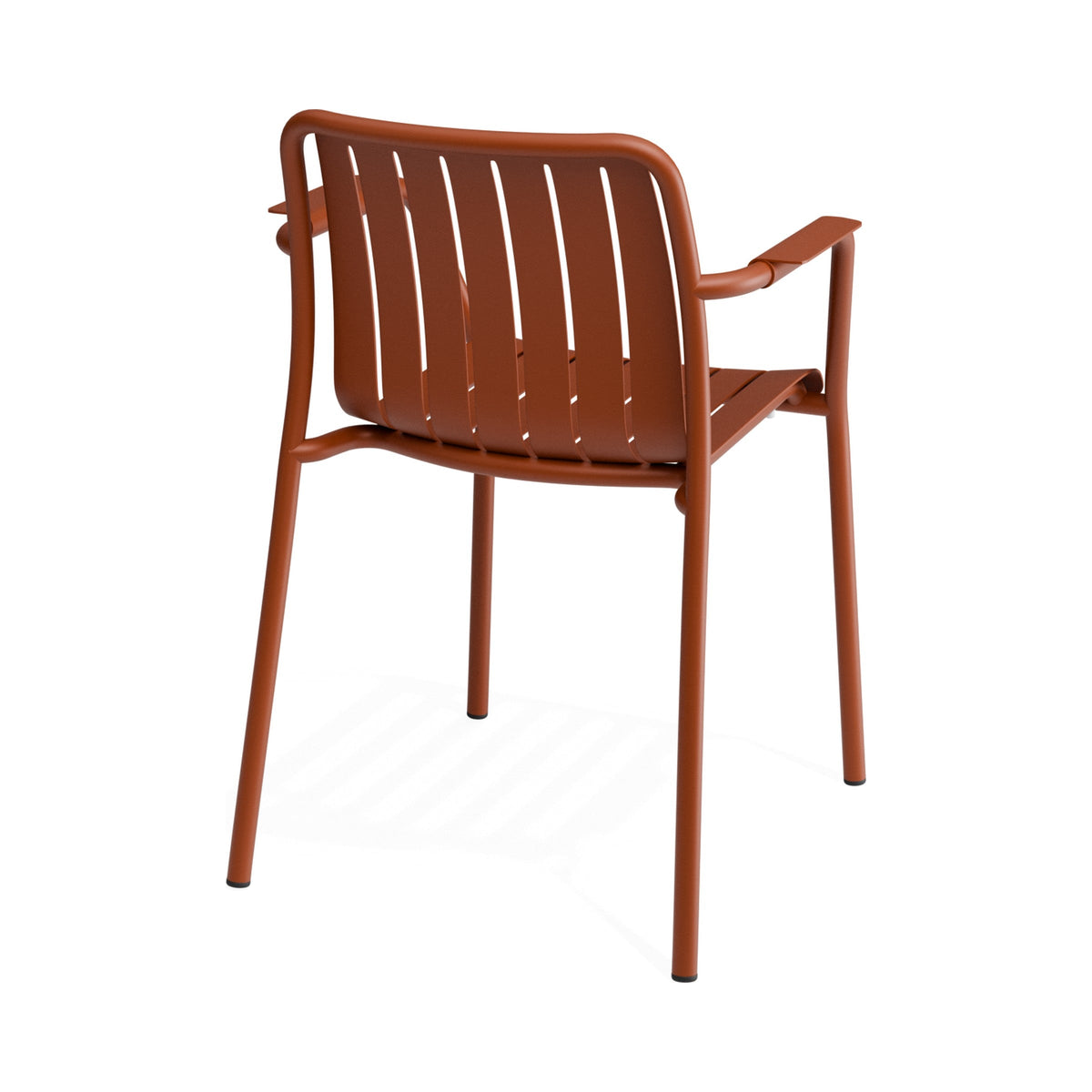 Roku outdoor armchair in papaya, rear three-quarter view