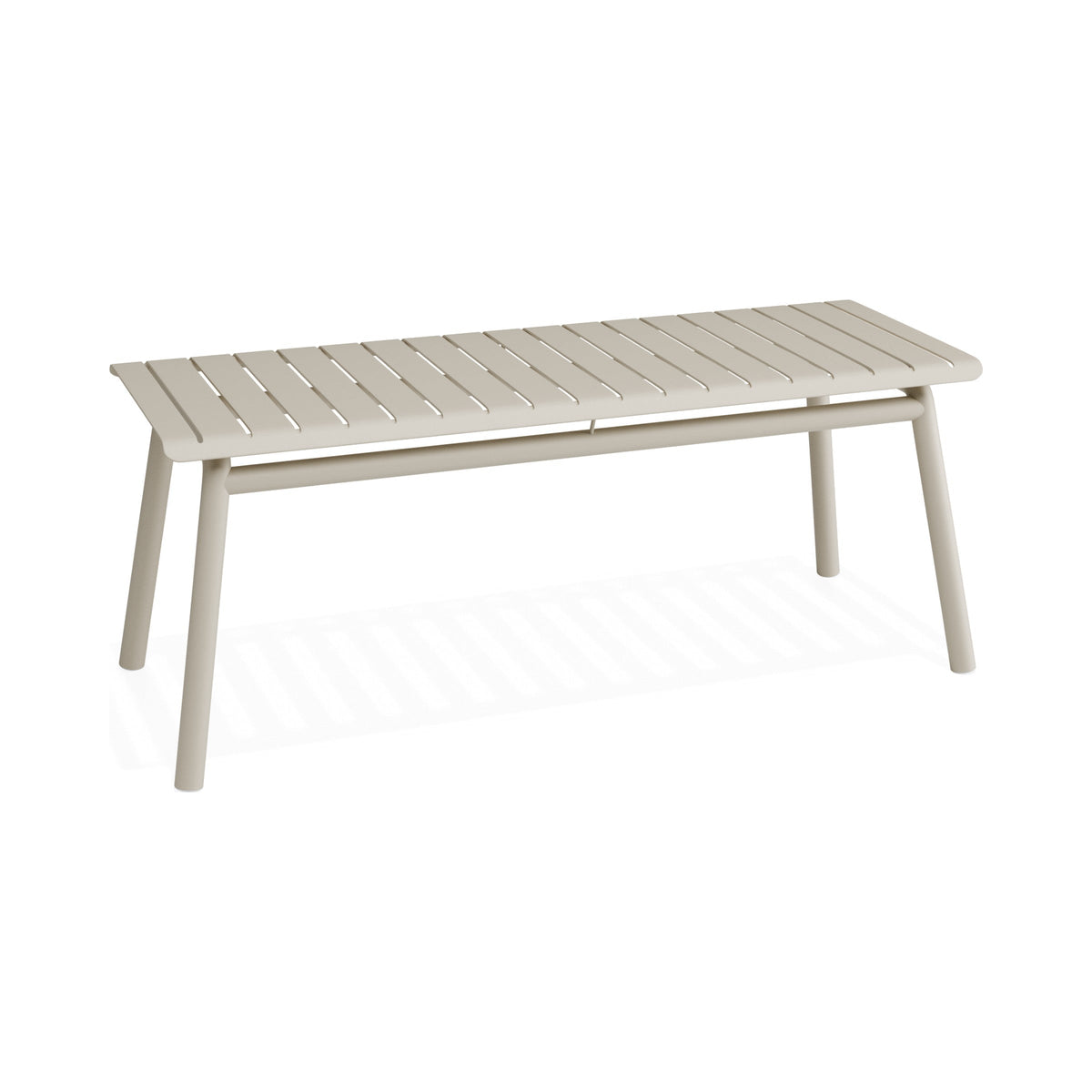 Roku 1200 mm bench in latte, three-quarter view