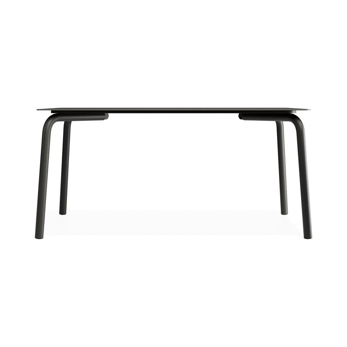 Roku 1600 mm dining table in charcoal with ceramic top, side view