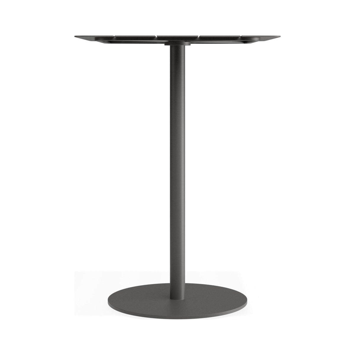 Roku high bar table in charcoal, side view
