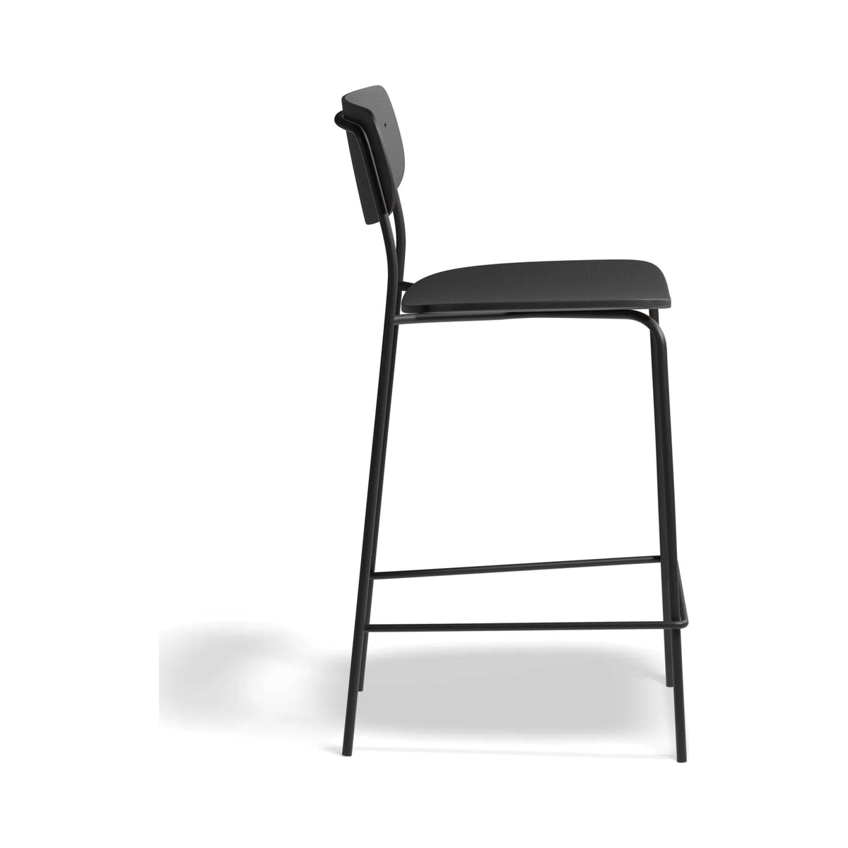 Rylie Stool in black, counter height, side view