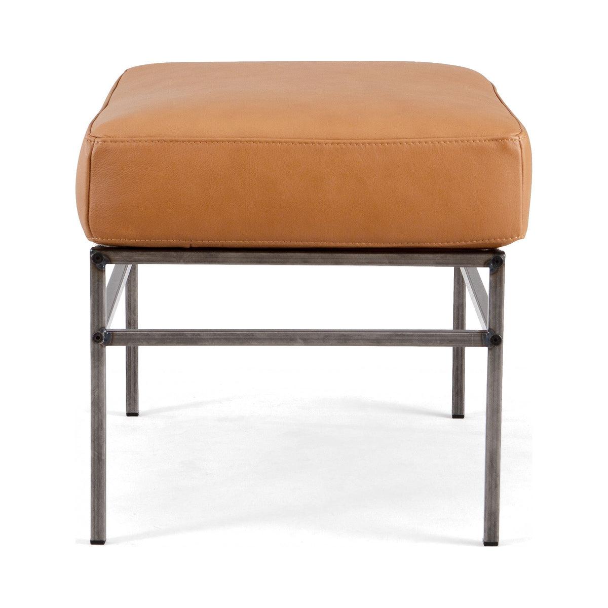 Seventy Footstool in Challenger Brandy, side view