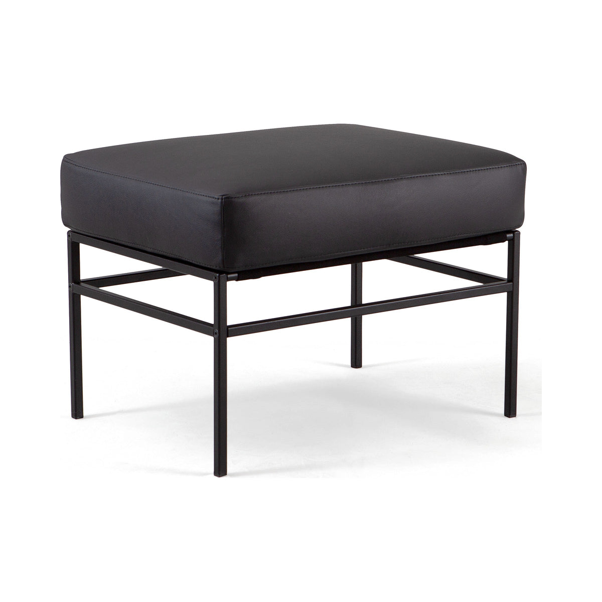 Seventy Footstool in black with black frame
