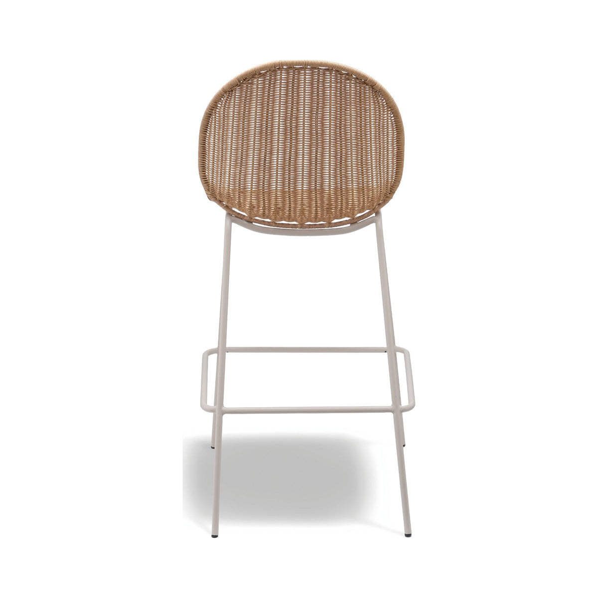 Sombra bar stool with latte frame, rear view