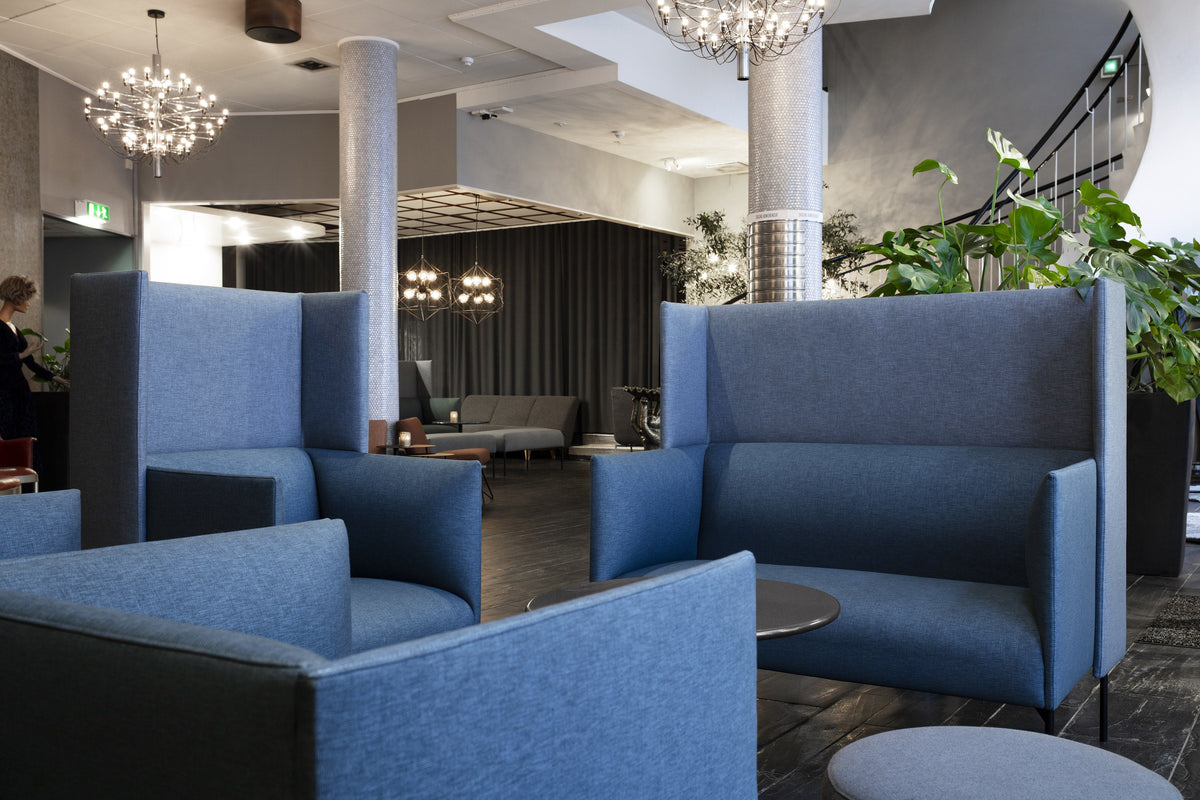 Talk sofas in a styled interior