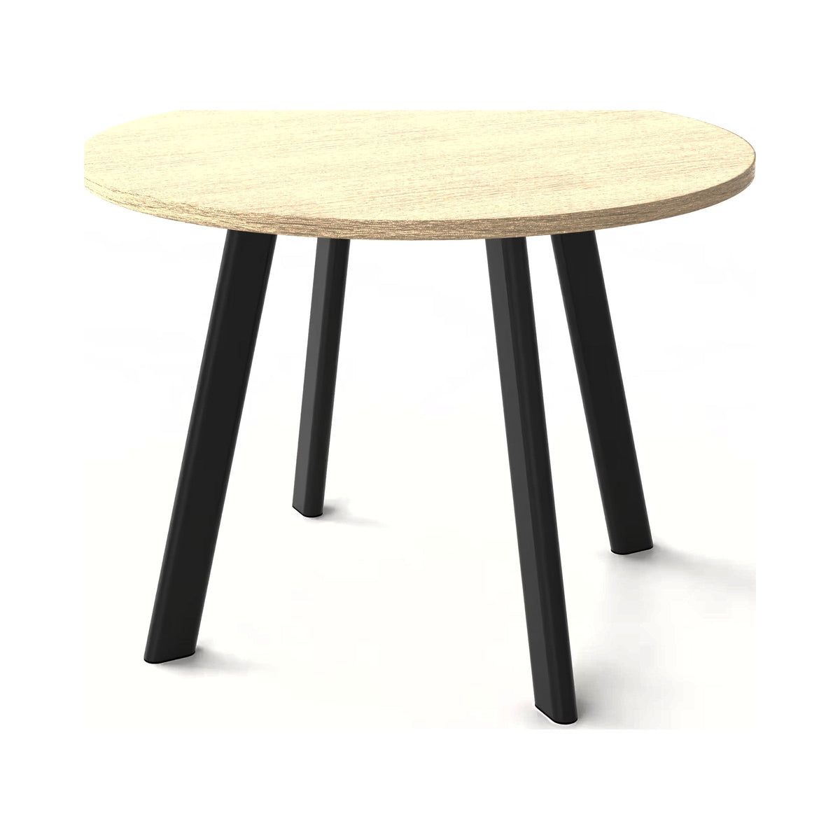 Inspire Plus frame in black with a round timber-look top