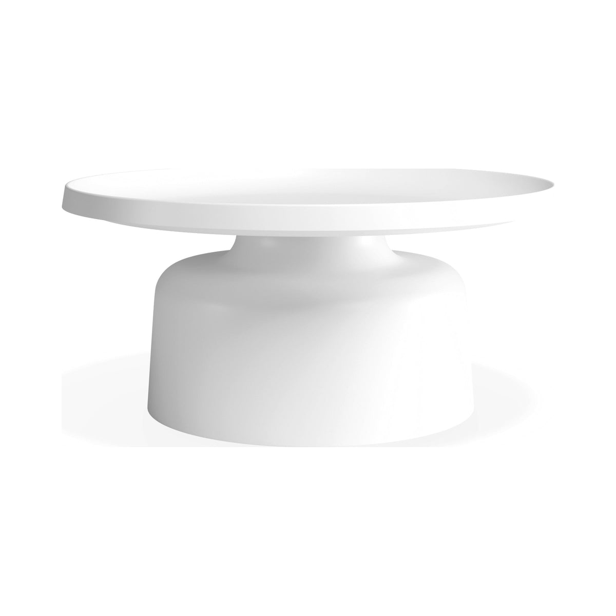 Tide coffee table in white, side view