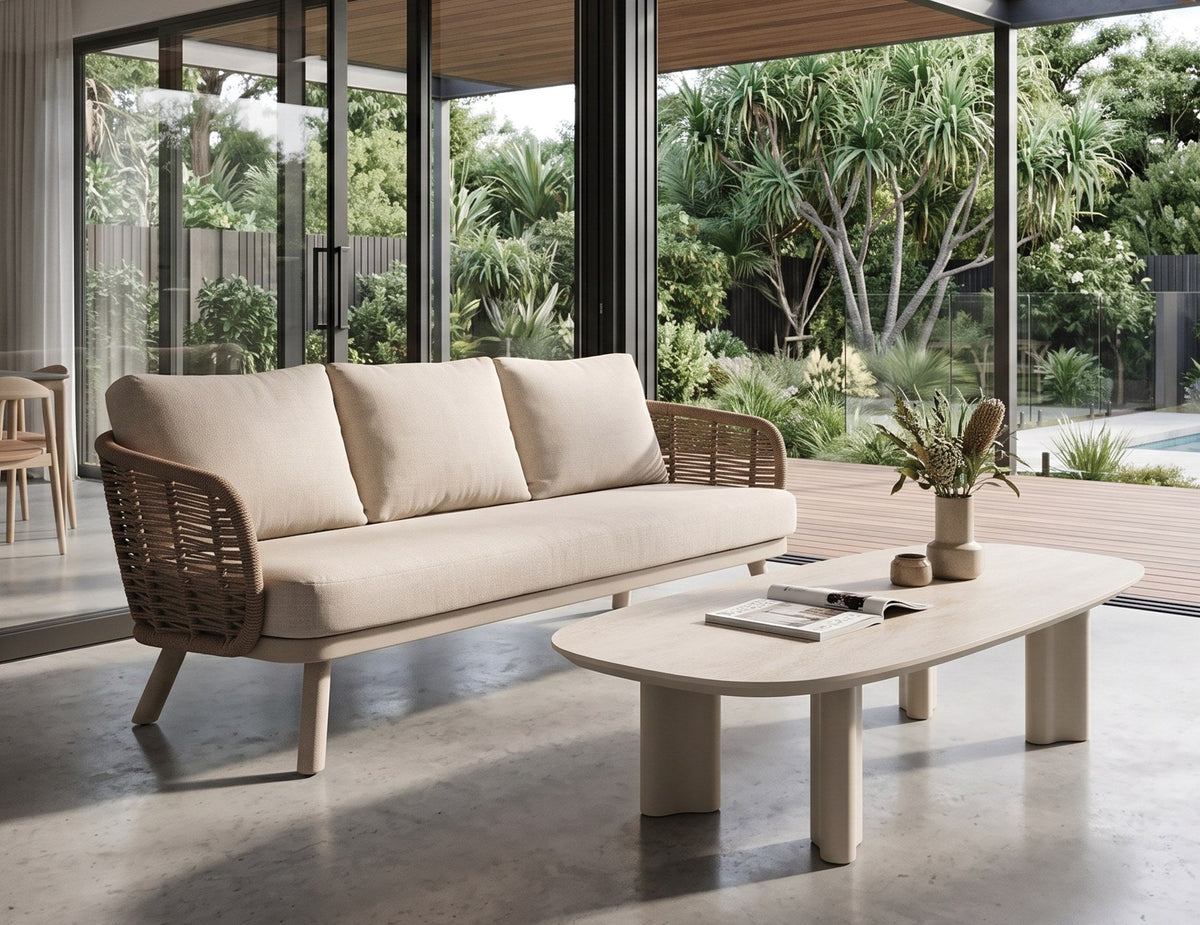 Vela Outdoor Coffee Table in a styled interior