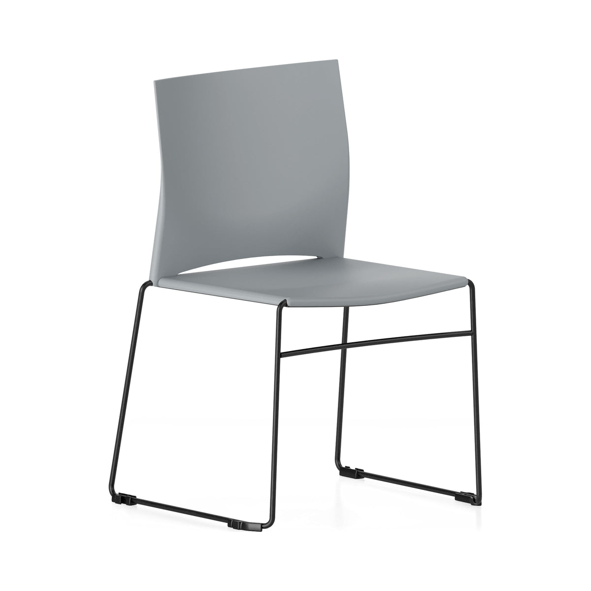 Web Chair in grey on a black sled