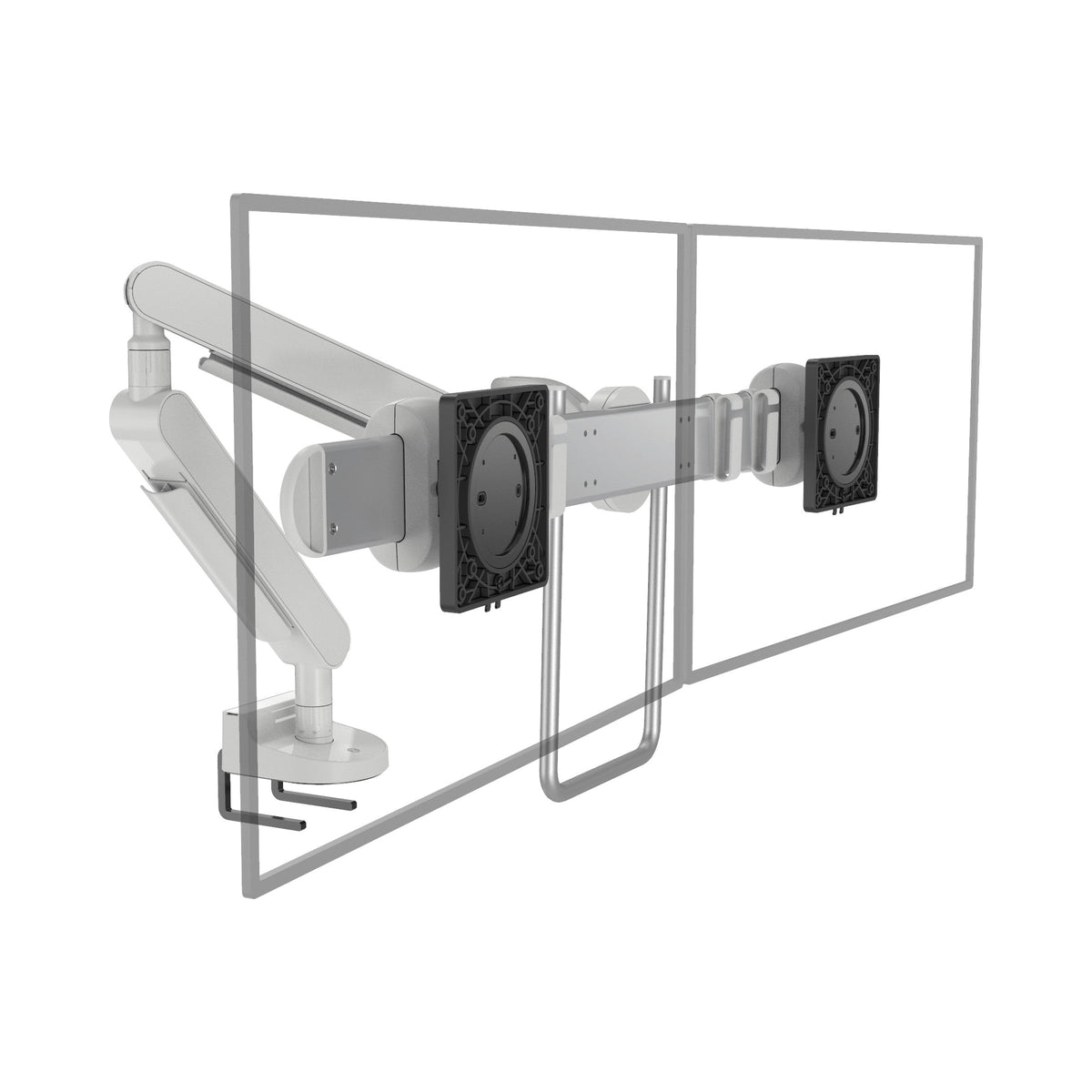 ZGXDS dual monitor crossbar arm in white
